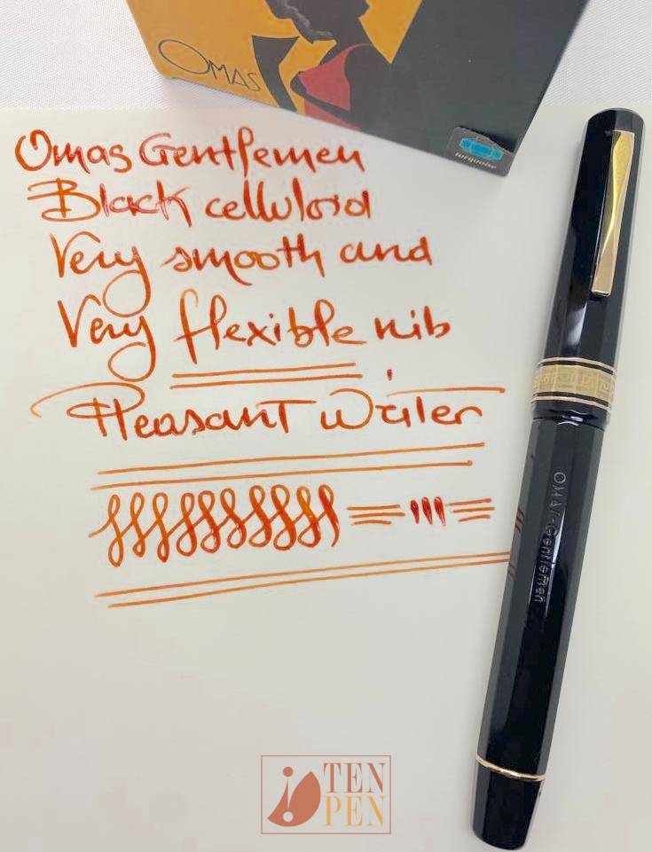OMAS GENTLEMEN BLACK CELLULOID- FLEXIBLE NIB | Tenpen - By Letizia